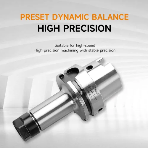 Miniatura 6 de HSK63A ER Portaherramientas con tuerca deslizante, HSK63A-ER20-100 Soporte de bloque de portabrocas G2.5/25000 RPM Aplicar para máquina herramienta