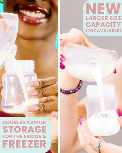 Miniatura 3 de Zomee Botella de colección a prueba de fugas, 7 onzas, para extractor de leche portátil Zomee Fit para madres lactantes y lactantes, contenedor