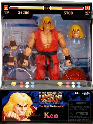Miniatura 2 de Jada Street Fighter II - Figura de acción de Ken de 6 pulgadas, juguetes para niños y adultos