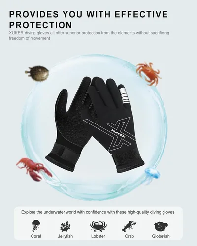 Miniatura 4 de XUKER Guantes de neopreno para mujeres y hombres, guantes de buceo de 0.118 pulgadas para mantener el calor para buceo, buceo, kayak, esnórquel