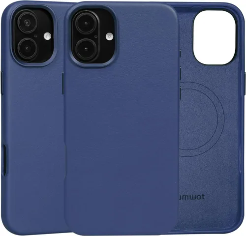 Miniatura 35 de Funda de cuero genuino para iPhone 13 Pro, cuero de grano completo, compatible con MagSafe y carga inalámbrica, bisel de la cámara con botones