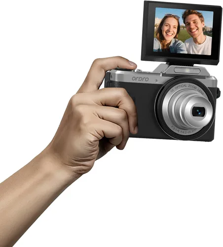 Miniatura 6 de Ordro Cámara digital D27 Zoom óptico 6X Video Full HD 4K 1080P Diseño retro vintage Cámara compacta para apuntar y disparar para viajes