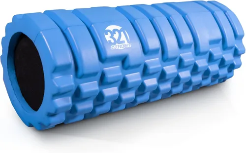 Rodillo de espuma fuerte 321 – Masajeador de tejido profundo de densidad media para masaje muscular y liberación de puntos miofascial, con eBook 4K