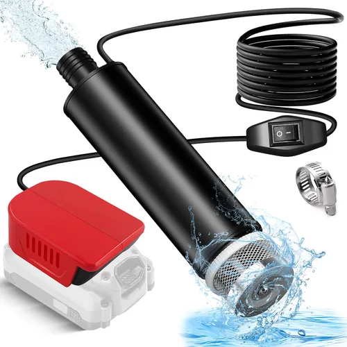 Miniatura 8 de Bomba de agua sumergible para batería Craftsman de 20 V, 635 GPH 100 W, bomba de transferencia de agua inalámbrica para tina, estanque, jardín
