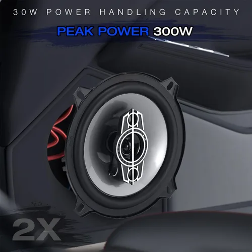 Miniatura 4 de Altavoces coaxiales de coche de 4 vías de 5 pulgadas, 300 W máx. Altavoz de audio para automóvil de 4 ohmios con tweeters de cúpula PEI, tweeters