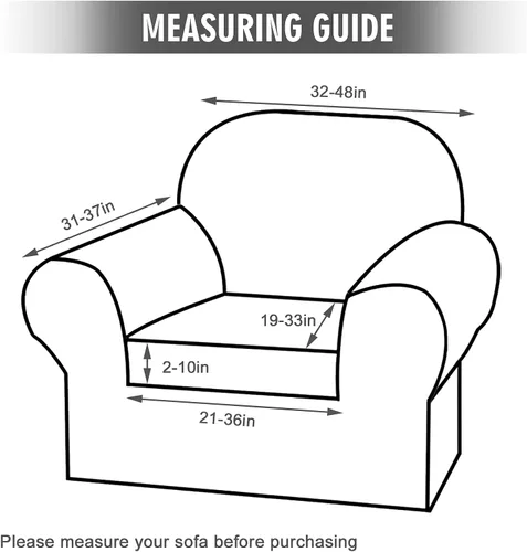 Miniatura 5 de Funda elástica de terciopelo para sofá de 2 piezas, funda de sofá individual, protector de muebles para sofá de 1 cojín con parte inferior elástica