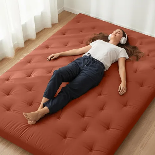 Miniatura 11 de ZonLi Colchón de Futón Japonés para Suelo Tamaño Individual de 75" x 39", Funda 100% Algodón 2.5" Engrosado, Colchón Tatami, Almohadilla Plegable