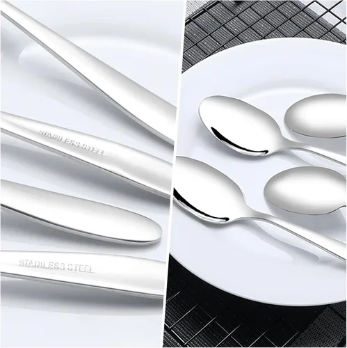 Miniatura 6 de Ramddy Cuchara de postre de acero inoxidable, 7.25 pulgadas, juego de 12 cucharas pequeñas