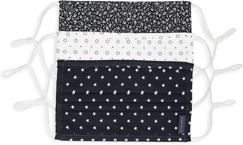 Miniatura 12 de Perry Ellis - Cubrebocas estándar de tela plisada, reutilizables (paquete de 3, estampados y colores surtidos)