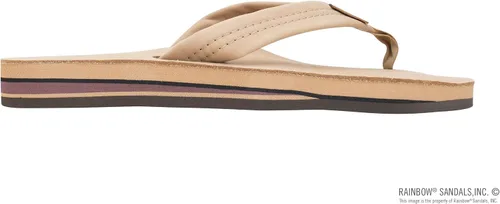 Miniatura 4 de Rainbow - Sandalias de cuero para hombre, doble capa con arco y banda ancha