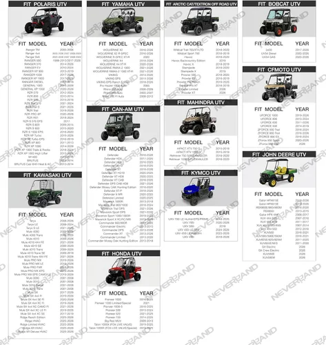 Miniatura 2 de NEVERLAND cobertor impermeable universal UTV para vehículo utilitario, también para Polaris Can-Am, Yamaha, Honda, Suzuki, BMW y Kawasaki, Negro