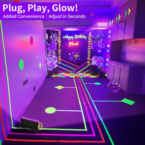 Miniatura 5 de Luces negras de 50 W con interruptor+enchufe, impermeable IP66, luz LED de inundación de luz negra para fiesta brillante, Halloween, dormitorio