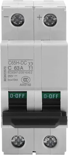 Disyuntor miniatura de CC de bajo voltaje 2P 250V para sistema fotovoltaico, sistema de rejilla, montaje en carril DIN, disyuntor de circuito de CC