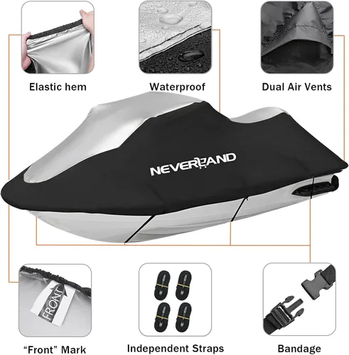Miniatura 6 de Funda para moto acuática compatible con Yamaha Seadoo, funda para moto acuática remolcable de 2 3 plazas, resistente a los rayos UV, impermeable