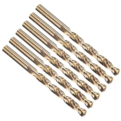 Miniatura 189 de PATIKIL Broca Jobber de 0.039 in, vástago recto M35 cobalto 5% acero de alta velocidad 135° acabado dorado para metal duro de acero inoxidable - 2
