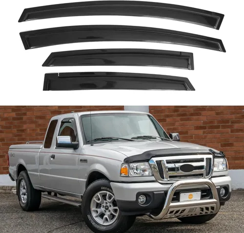 Miniatura 273 de IG - Visera para ventana para Ford Bronco y F150-F350 1980-1996, deflector lateral tipo cinta adhesiva, resistente, contra lluvia y viento