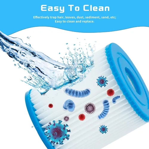 Miniatura 4 de Cartucho de filtro de piscina tipo I para piscinas sobre el suelo, 58093 Cartucho de filtro de repuesto para filtro de piscina, elementos de filtro