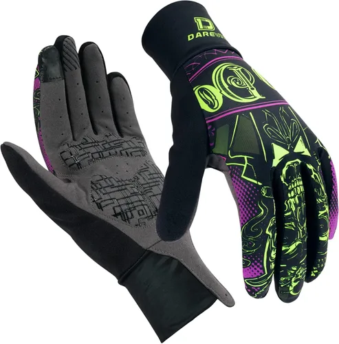 Darevie Guantes de ciclismo, guantes de ciclismo para hombres y mujeres, con pantalla táctil, guantes de bicicleta de montaña con dedo completo,
