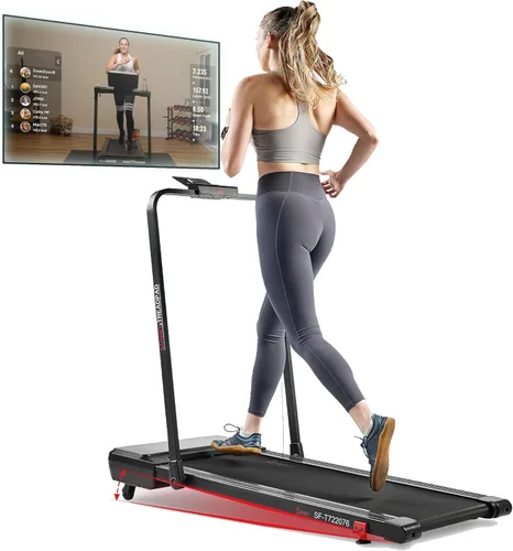Sunny Health & Fitness Treadpad® Treadmill with 6-Level Auto Incline & Exclusive SunnyFit® App Enhanced Bluetooth Connectivity