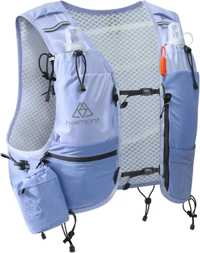 Miniatura 12 de Haimont 8L Trail Running Hydration Vest with Soft Flasks 2L Bladder Compatible, Bounce-Free Fit, Front Storage, Pole Loops, Whistle
