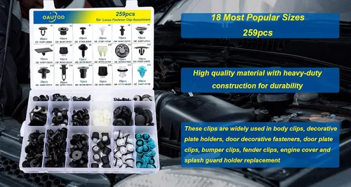 Miniatura 6 de 259 piezas compatibles con Lexus & Camry Corolla Corolla Interior y Exterior Retenedor Clip Clip Surtido