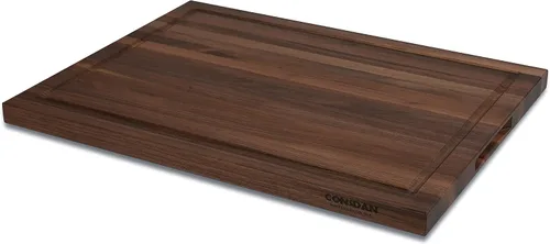 Miniatura 8 de CONSDAN Tabla de cortar de nogal para cocina, madera dura cultivada en EE.UU., 20 x 15 pulgadas, con asa interior invisible, preacabada con aceite