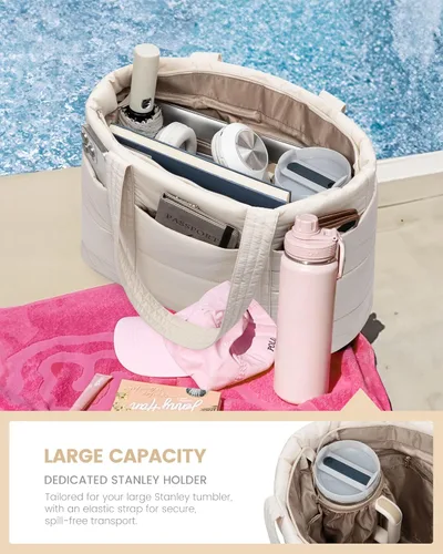 Miniatura 4 de LOVEVOOK: bolsa de mano para mujer, bolsa de trabajo grande acolchada para laptop, bolsa de viaje ligera con cremallera, regalos para mujer