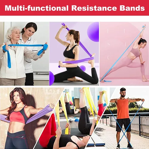 Miniatura 6 de Resistance Bands, Elastic Exercise Bands, Home Physical Therapy Bands Natural Latex, 59inch Long Workout Bands for Yoga Pilates Gym Travel
