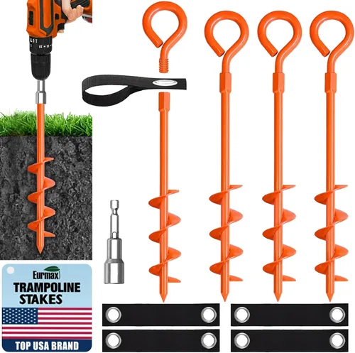 Miniatura 24 de Eurmax USA Estaca de amarre resistente para perros grandes de hasta 210 libras, estacas para perros para exteriores, anclaje de suelo para correa