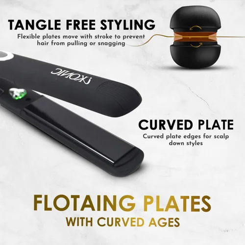 Miniatura 4 de iKonic Supernova - Plancha de cerámica de turmalina para el cabello y bolsa de viaje resistente al calor, plancha plana infrarroja, placas flotantes