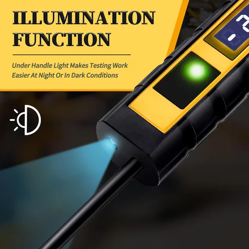Miniatura 5 de AWBLIN Luz de Prueba Automotriz de 4-75V DC, Probador de Luz Digital LCD con Voltímetro, Probador de Circuito de Servicio Pesado con Indicación