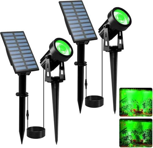 Miniatura 13 de T-SUNUS - Foco solar para jardín al aire libre, 4 en 1, luces solares IP65, impermeable, cable de 9.8 pies, panel solar separado de 5 W, Amarillo
