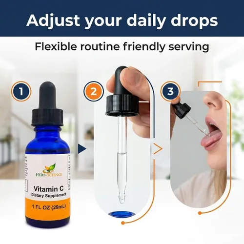 Miniatura 5 de Vitamina C líquida: ácido ascórbico prensado en frío, de alta absorción, vegano, sin alcohol, gotas de vitamina C sublinguales, sin sabores