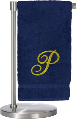 Miniatura 16 de Script R - Toalla de baño con monograma, regalo personalizado, 27 x 54 pulgadas, juego de 1 toalla bordada con texto dorado, 100% algodón turco