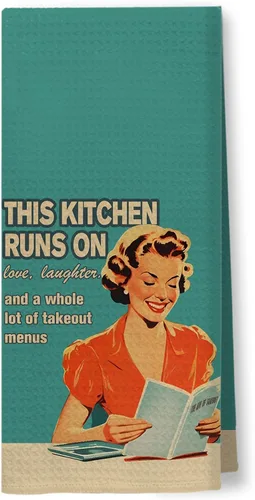 Miniatura 8 de Toallas de Cocina Divertidas "I'm Fine", Toallas Decorativas de Cocina y Té Estilo Ama de Casa Retro de los 50s, Toallas de Mano de Humor Sarcástico