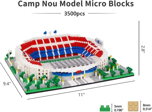Miniatura 3 de Micro Mini Bloques, Serie de Estadio de Fútbol Modelo Mini Bloques de Construcción Arquitectura Modelo Kit de Construcción (Camp NOU)