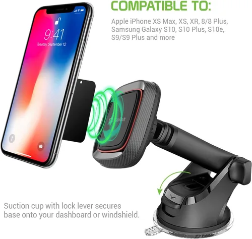 Miniatura 8 de Cellet Soporte magnético para teléfono de automóvil, tablero de instrumentos y parabrisas, soporte telescópico de brazo largo compatible con iPhone