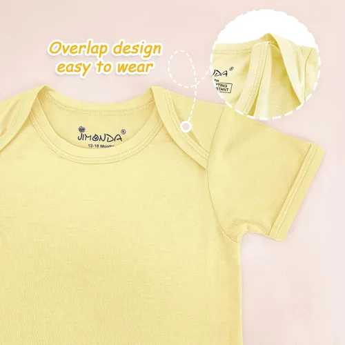 Miniatura 44 de Jimonda Body de rayón de bambú de manga corta para bebés, niños y niñas, trajes suaves para recién nacidos