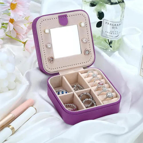 Miniatura 7 de Parima Joyero de viaje para niñas y mujeres, caja organizadora de joyas, cajas de joyería personalizadas para mujeres y niñas, caja organizadora