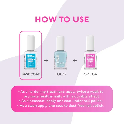 Miniatura 5 de Eternal Esmalte de uñas de gel de calcio – 0.5 fl oz de esmalte de uñas base Esmalte de uñas transparente para cuidado de uñas y fortalecedor