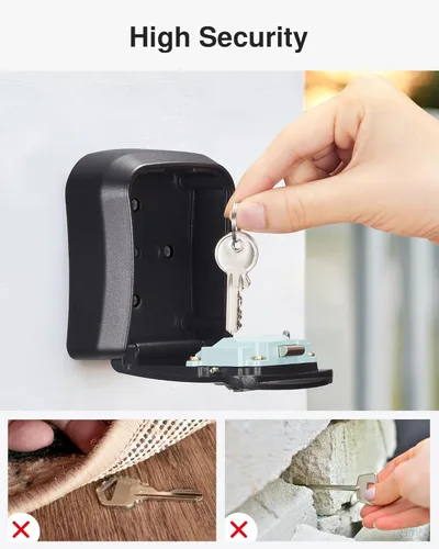 Miniatura 7 de Caja de Seguridad para Llaves Puroma, Caja de Almacenamiento de Llaves con Cerradura de Combinación Montada en Pared para Llaves de Casa, Caja