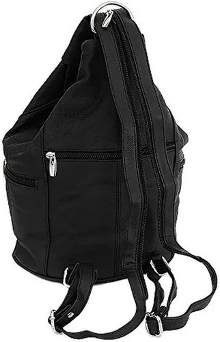 Miniatura 7 de Mochila convertible de cuero para mujer, 7 bolsillos, tamaño mediano, bolsa de hombro