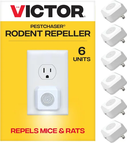 Miniatura 13 de Victor PestChaser - Repelente ultrasónico de roedores para interiores con luz nocturna, paquete de 3 dispositivos de enchufe disuasorio de roedores