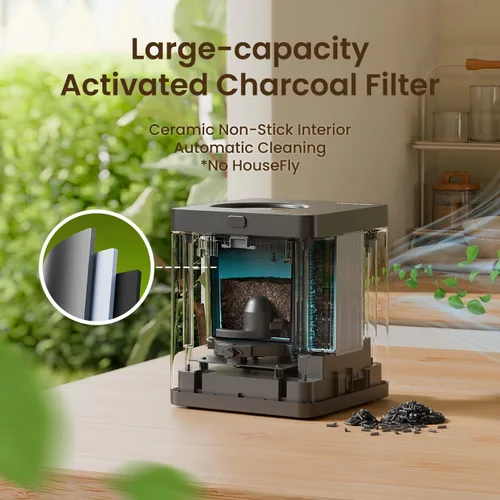 Miniatura 4 de TOPZEE Contenedor eléctrico de compostaje para cocina, compostador inteligente de encimera de 3 litros con limpieza automática sin olor, bajo ruido