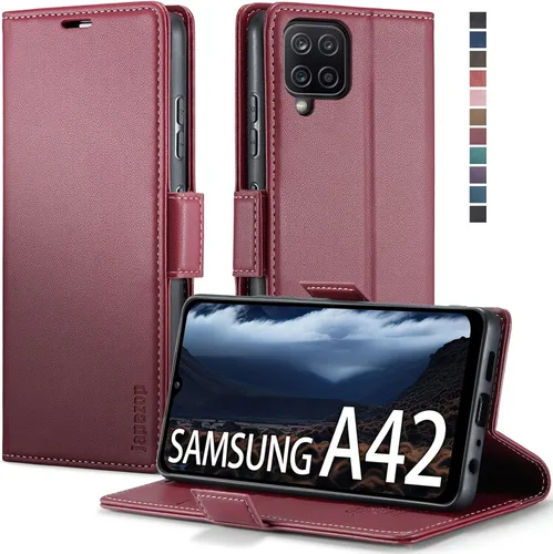 Miniatura 7 de Funda para Samsung Galaxy A42 5G con bloqueo RFID, tarjetero y función atril magnético, funda de piel con tapa para Samsung Galaxy A42 5G de 6.6