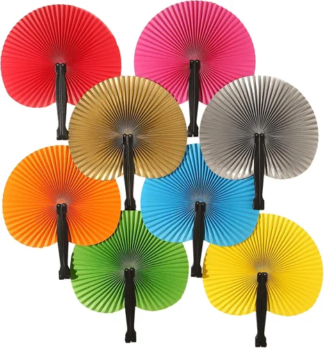 Miniatura 20 de 60 abanicos de papel blanco, abanicos plegables de mano para mujeres, abanicos de mano plegables decorativos de corazón para bodas, novias, Corazón