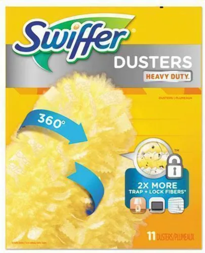 Swiffer 99035 Recambio de plumeros resistentes, fibra de bloqueo de polvo, 2 pulgadas x 6 pulgadas, amarillo, 33/cartón
