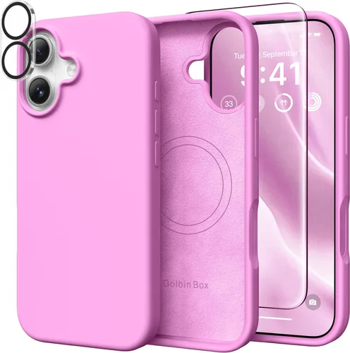 Miniatura 158 de GolbinBox Funda magnética para iPhone 17, compatible con MagSafe, cubierta de silicona integrada para control de cámara, funda de silicona líquida a