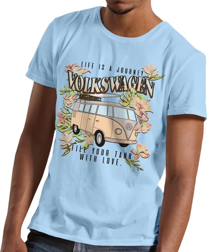 Volkswagen Bus Life is A Journey Fill Your Tank with Love Mens and Womens Short Sleeve T-Shirt