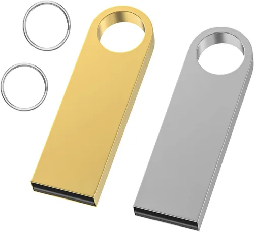 Miniatura 9 de Paquete de 5 memorias USB de 128 GB con llaveros, Wooolken memorias USB 2.0 de metal elegante para PC, computadora portátil, computadora 5 PZAS